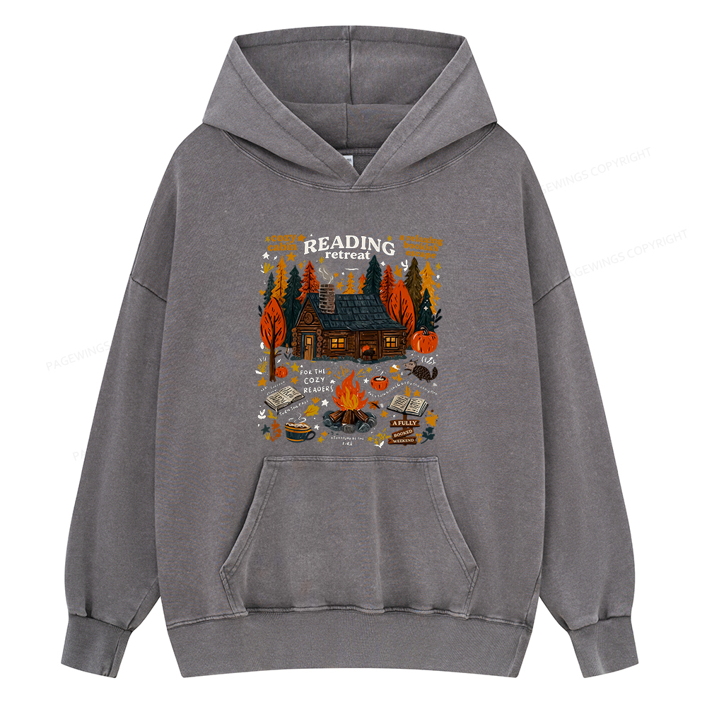 Pagewings Reading Retreat Unisex Washed Hoodie