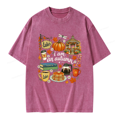 Pagewings I Am an Autumn Unisex Washed T-shirt