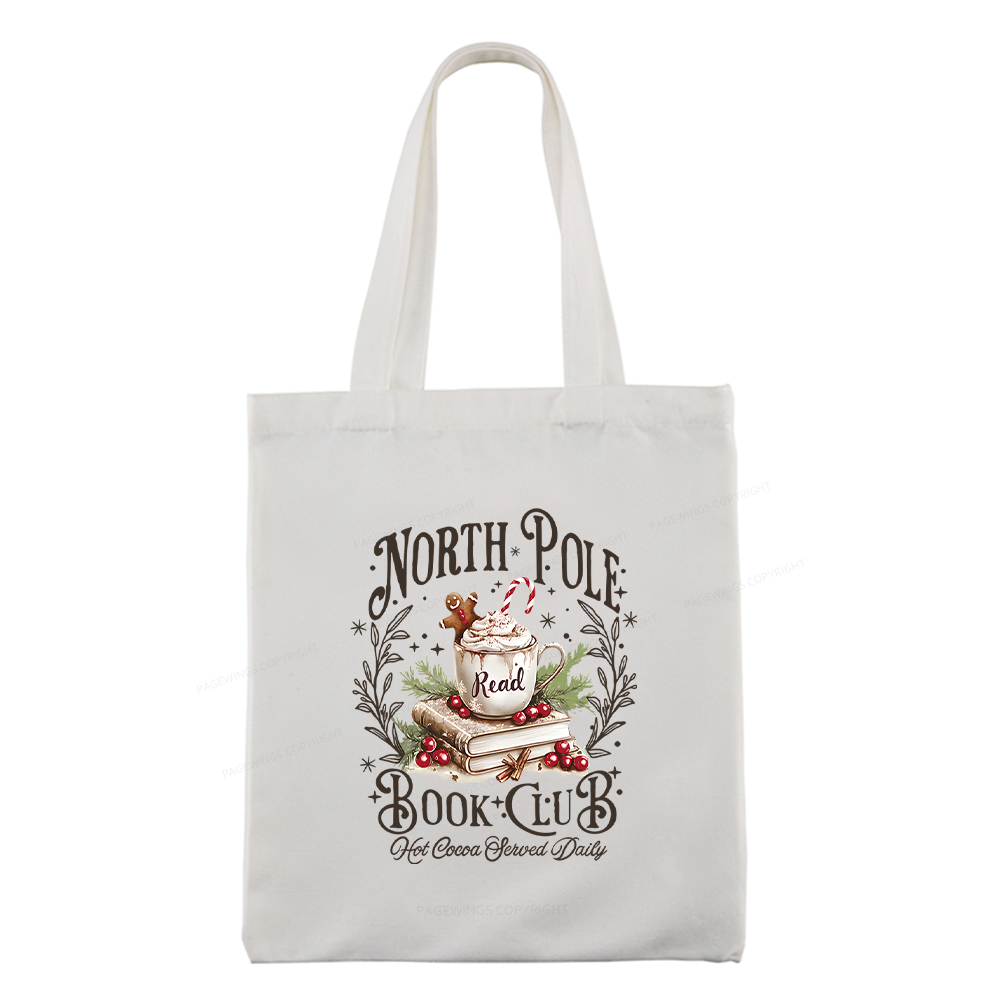 Pagewings Funny North Pole Book Club Tote Bag