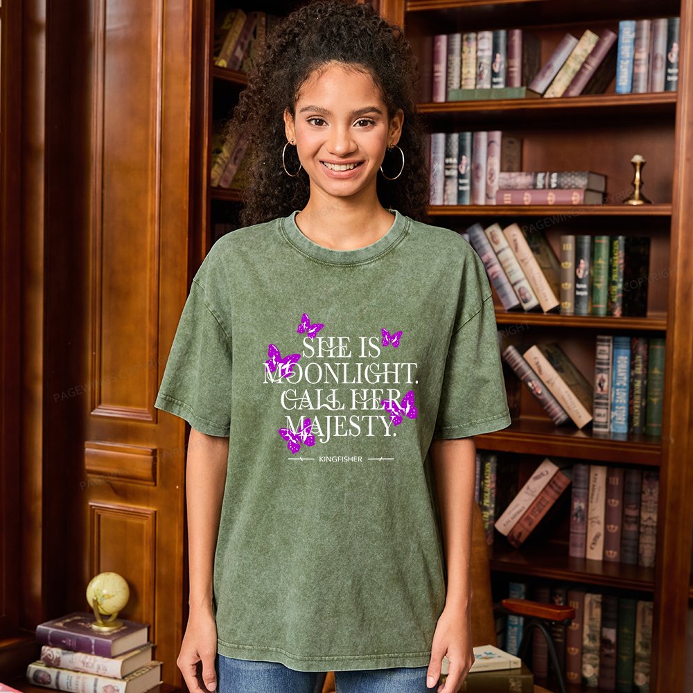 Pagewings She Is Moonlight Unisex Washed T-shirt