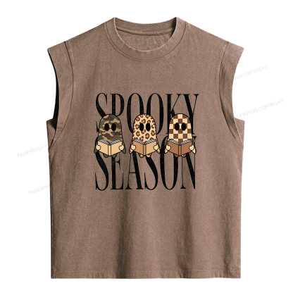 Pagewings Spooky Season Women's Washed Tank Top