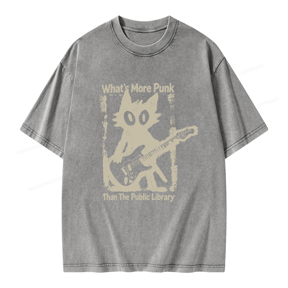 Pagewings What’s More Punk Than The Public Library Unisex Washed T-shirt