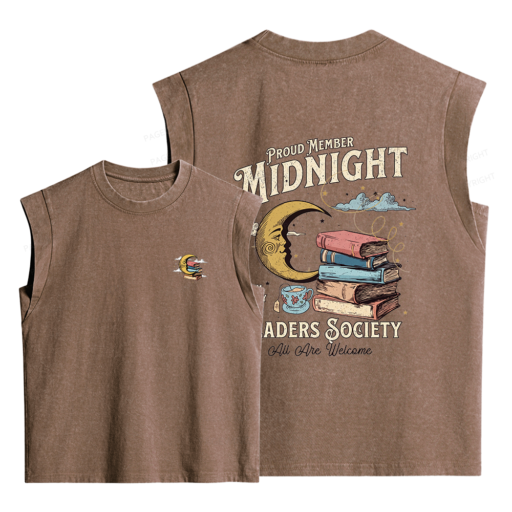 Pagewings Midnight Readers Society Women's Washed Tank Top