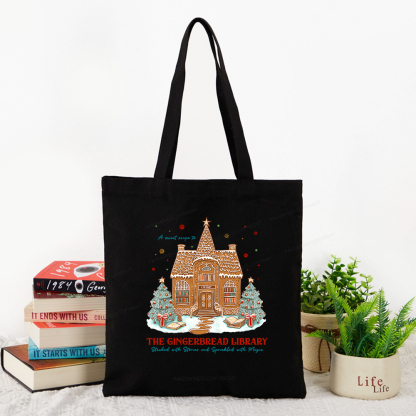 Pagewings Gingerbread Library Tote Bag