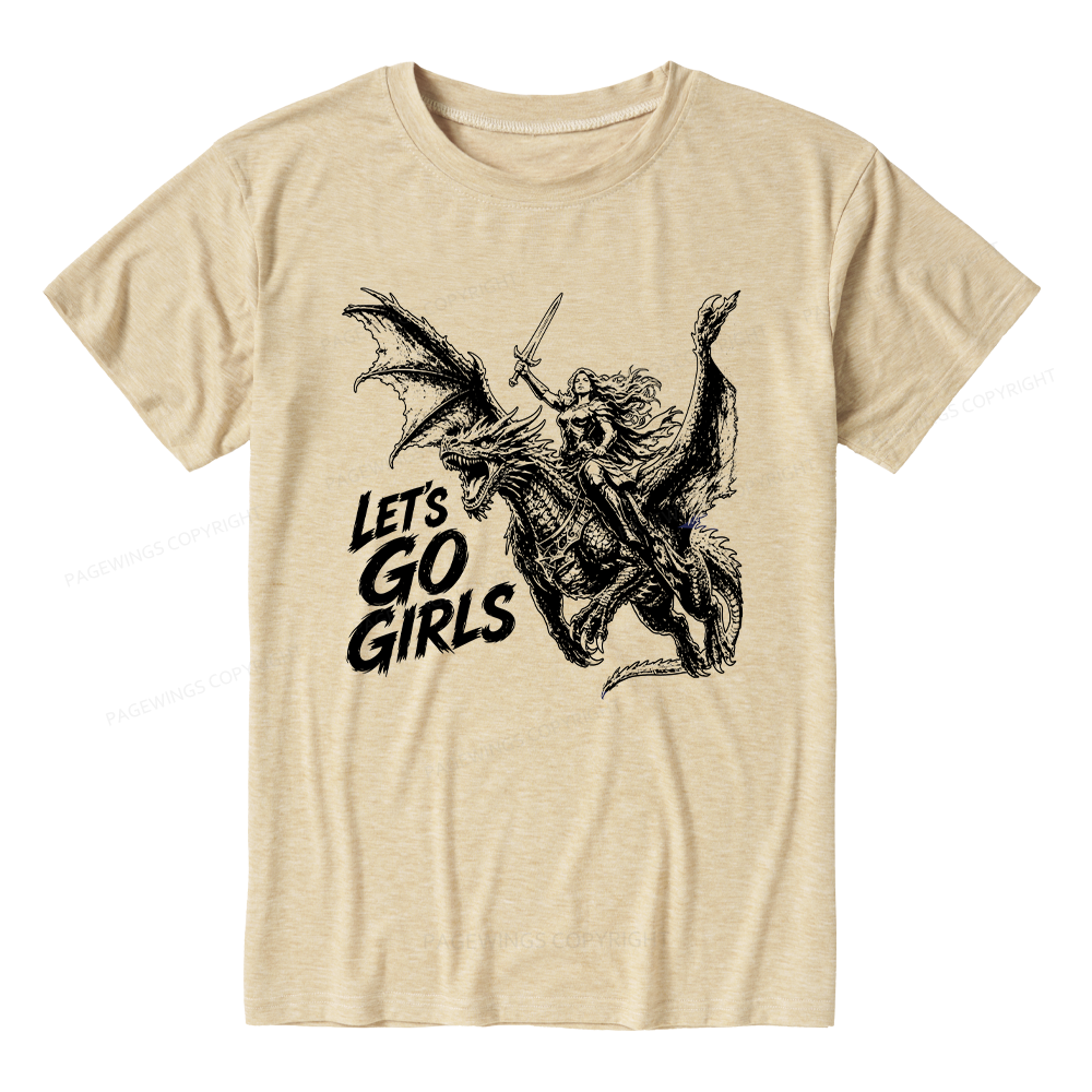 Pagewings Woman Dragon Rider Unisex Heather T-Shirt