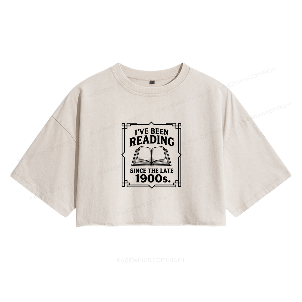 Pagewings I’ve Been Reading Since The Late 1900s Women's Washed Cropped T-shirt