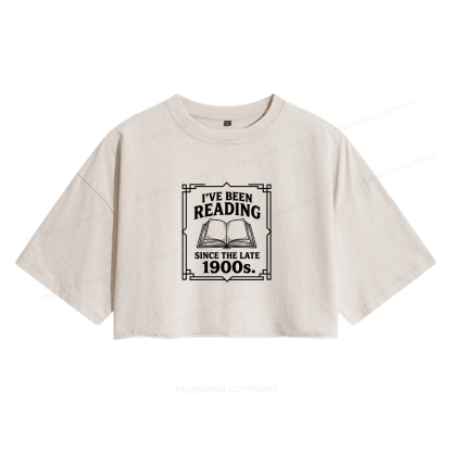 Pagewings I’ve Been Reading Since The Late 1900s Women's Washed Cropped T-shirt