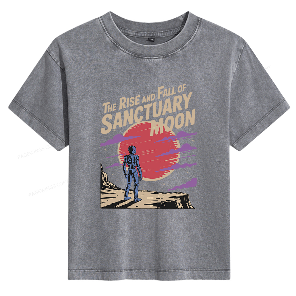 Pagewings The Rise And Fall Of Sanctuary Moon Women's Washed T-shirt