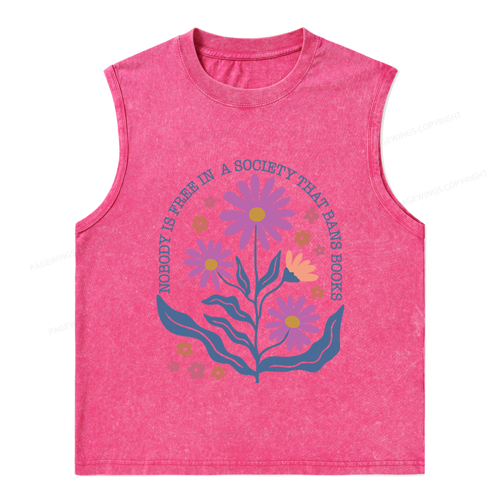 Pagewings Read Banned Books Shirt, Social Justice Gift Unisex Washed Tank Top
