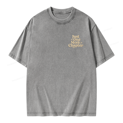Pagewings Embroidered Just One More Chapter Unisex Washed T-shirt