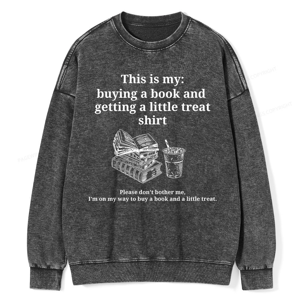 Pagewings Buying a book and getting a little treat Unisex Washed Sweatshirt