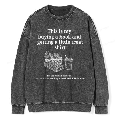 Pagewings Buying a book and getting a little treat Unisex Washed Sweatshirt