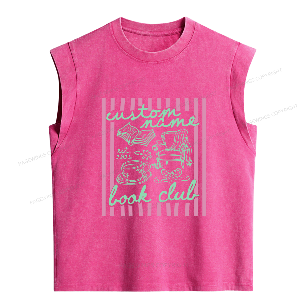 Pagewings Personalized Book Club Women's Washed Tank Top
