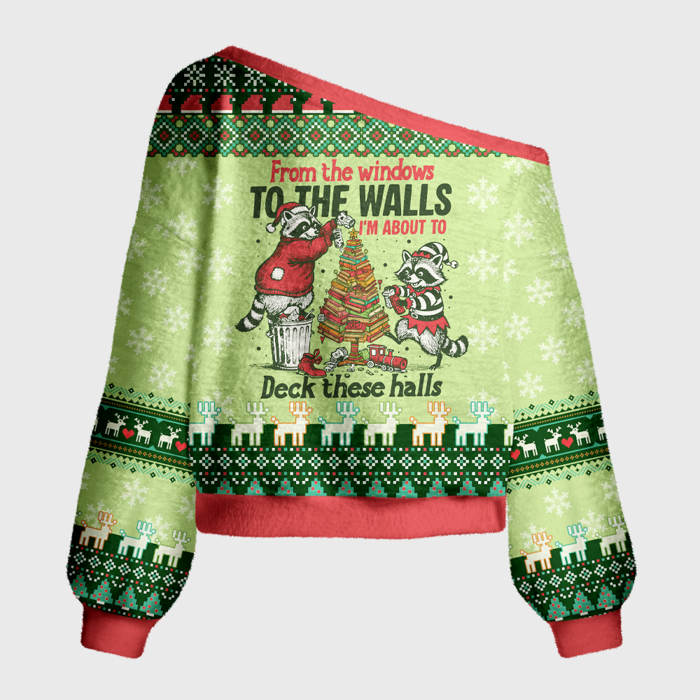 Pagewings From The Windows To The Walls Off Shoulder Ugly Knit Sweater
