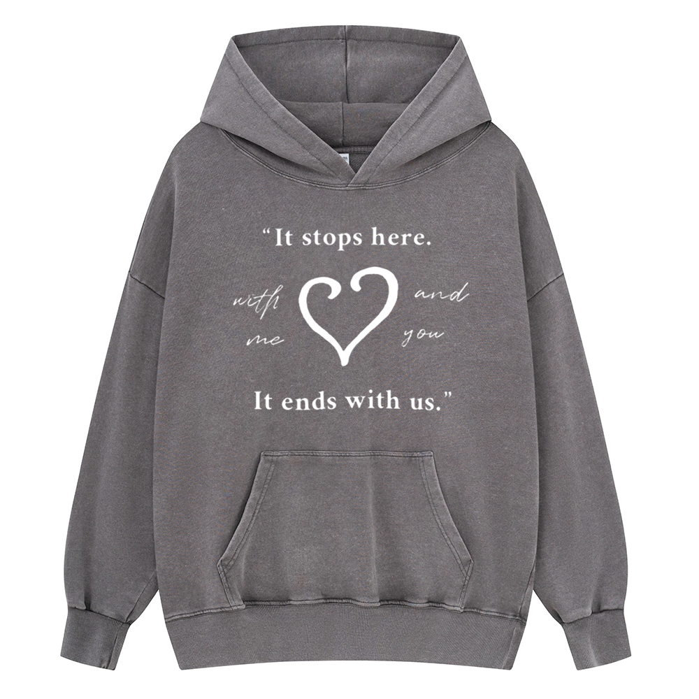 Pagewings It Ends With Us Colleen Hoover Unisex Washed Hoodie