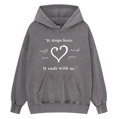 Pagewings It Ends With Us Colleen Hoover Unisex Washed Hoodie
