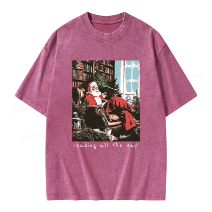 Pagewings Bookish Christmas Unisex Washed T-shirt