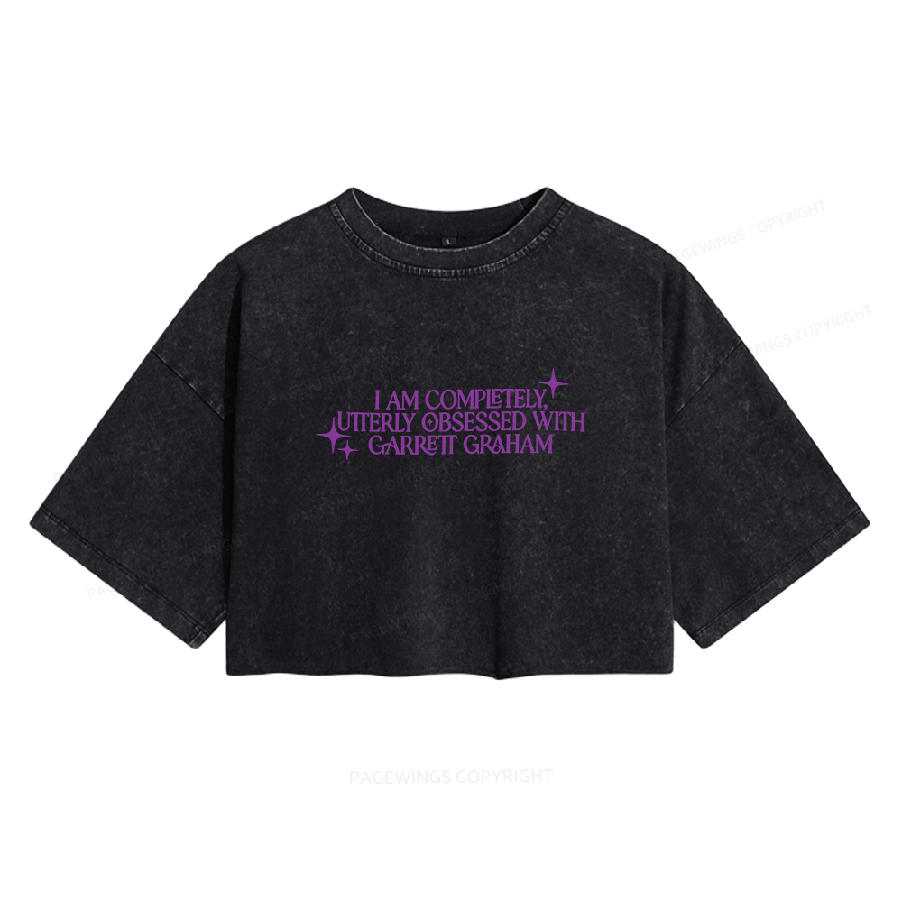 Pagewings Hockey Romace Women's Washed Cropped T-shirt