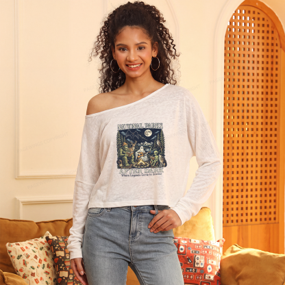 Pagewings National Parks After Dark Slouchy Long Sleeve Off Shoulder T-shirt