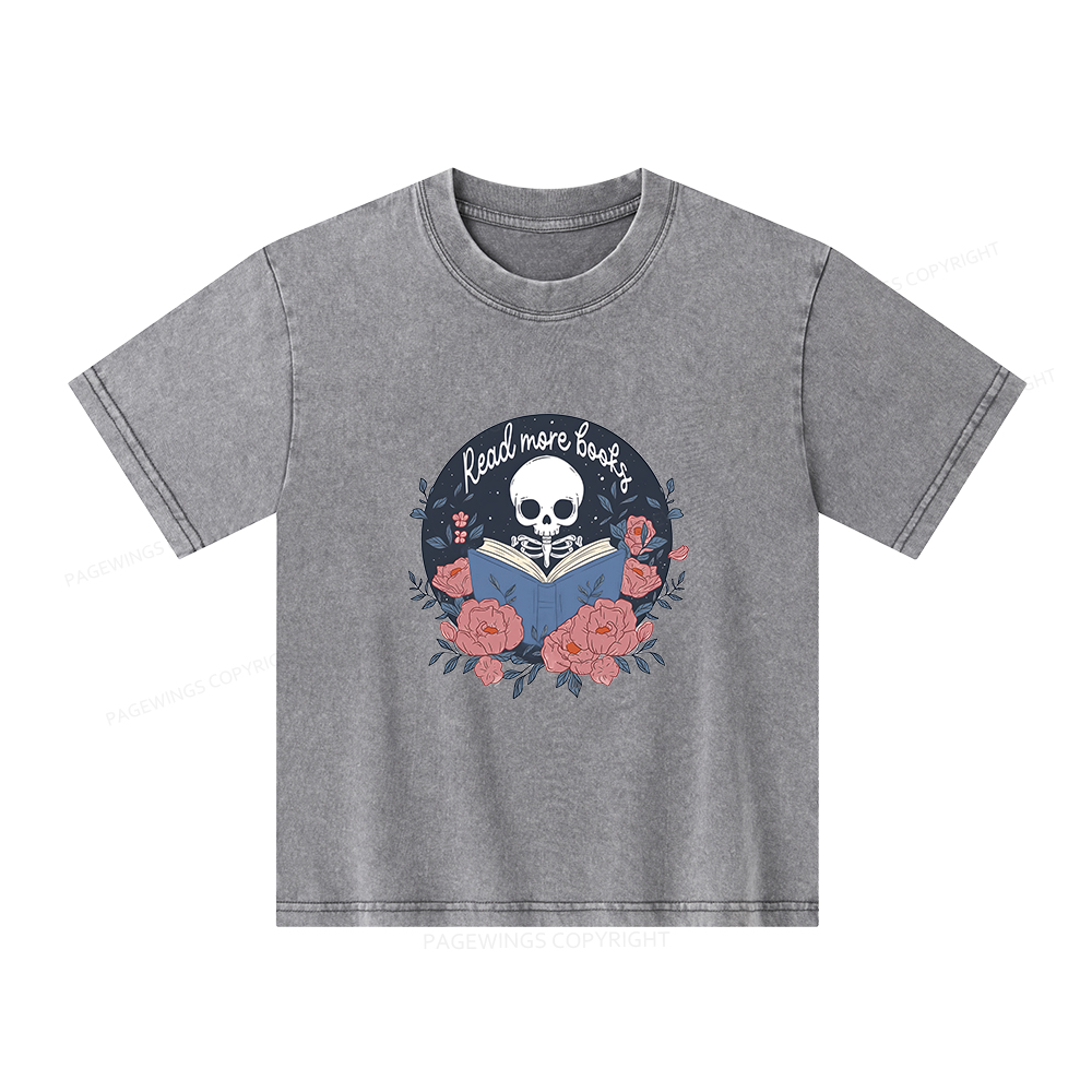 Pagewings Read  More  Books Unisex Kids Washed T-shirt