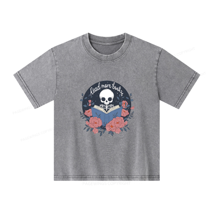 Pagewings Read  More  Books Unisex Kids Washed T-shirt