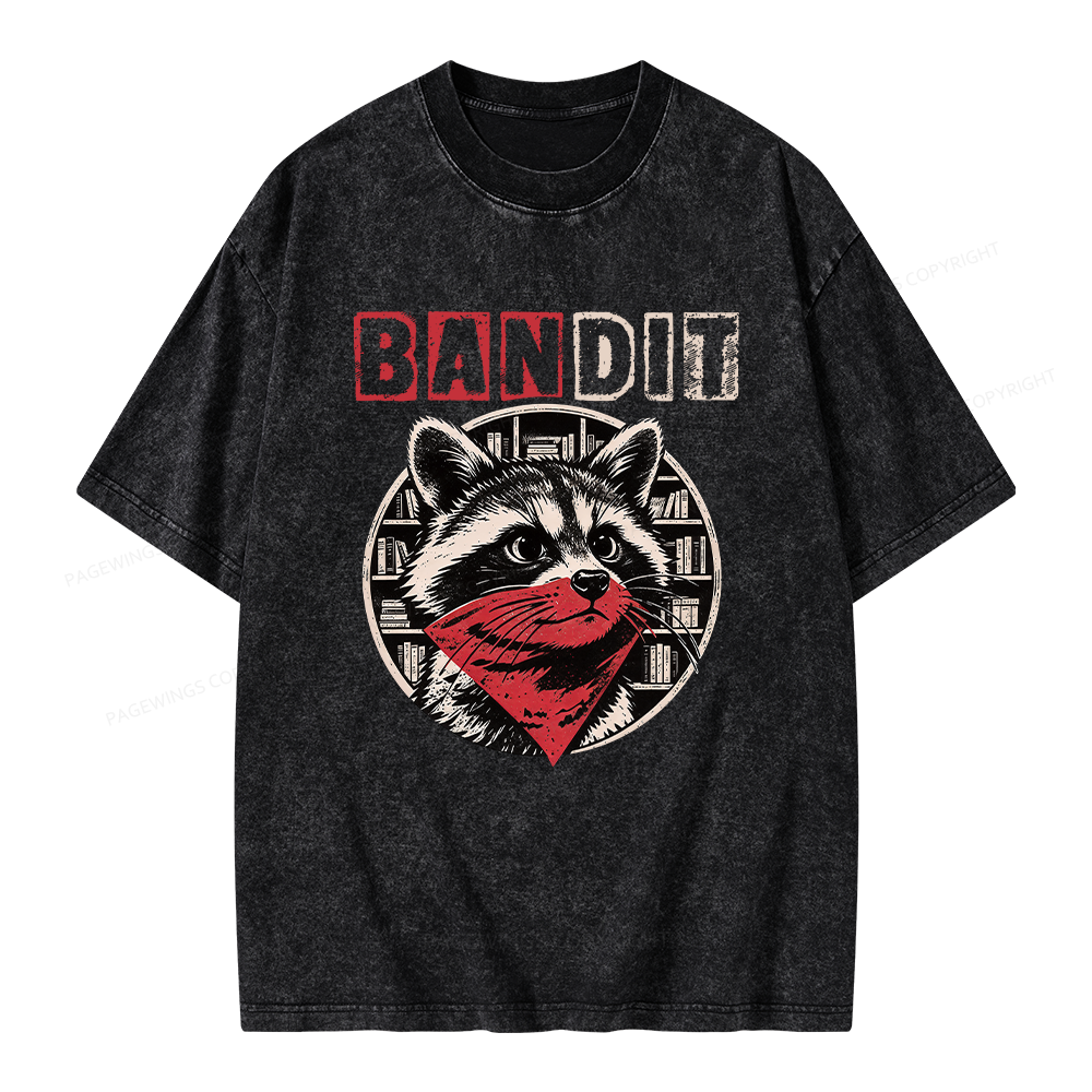Pagewings Book Bandit Unisex Washed T-shirt