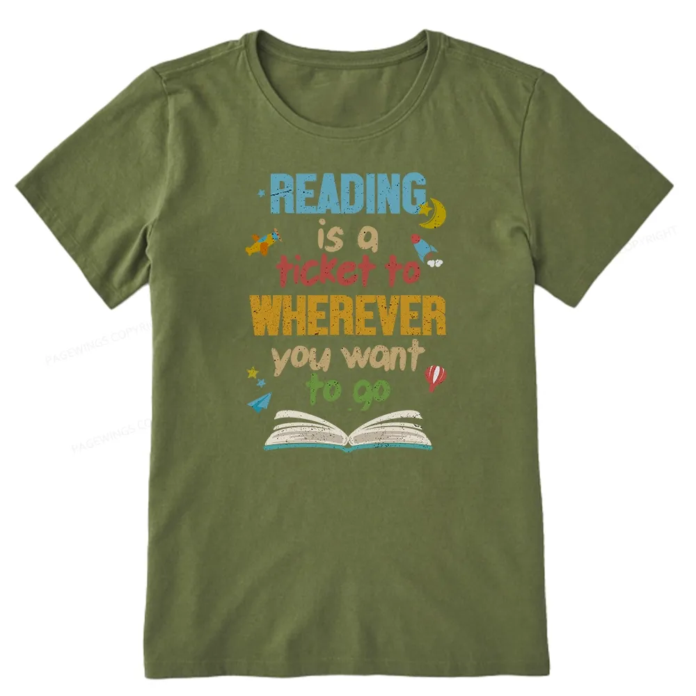 Pagewings Reading Is A Ticket Unisex Classic T-shirt
