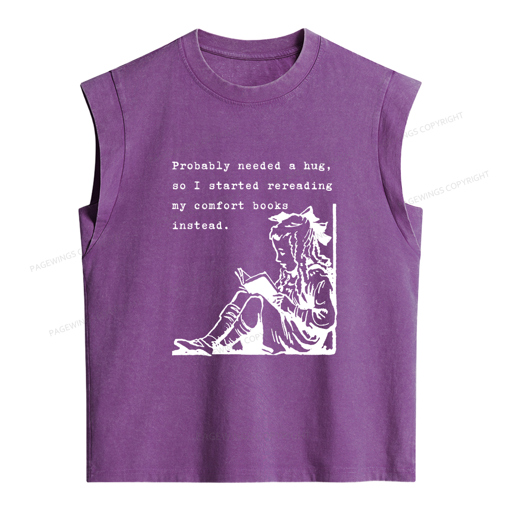 Pagewing My Comfort Books Instead Women's Washed Tank Top