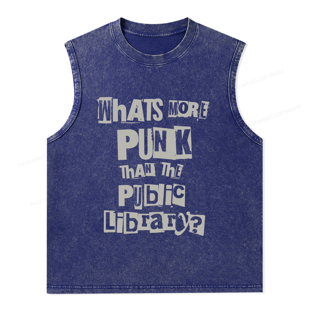 Pagewings What's More Punk Than The Public Library Unisex Washed Tank Top