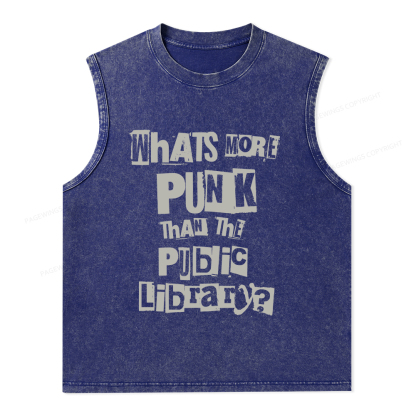 Pagewings What's More Punk Than The Public Library Unisex Washed Tank Top