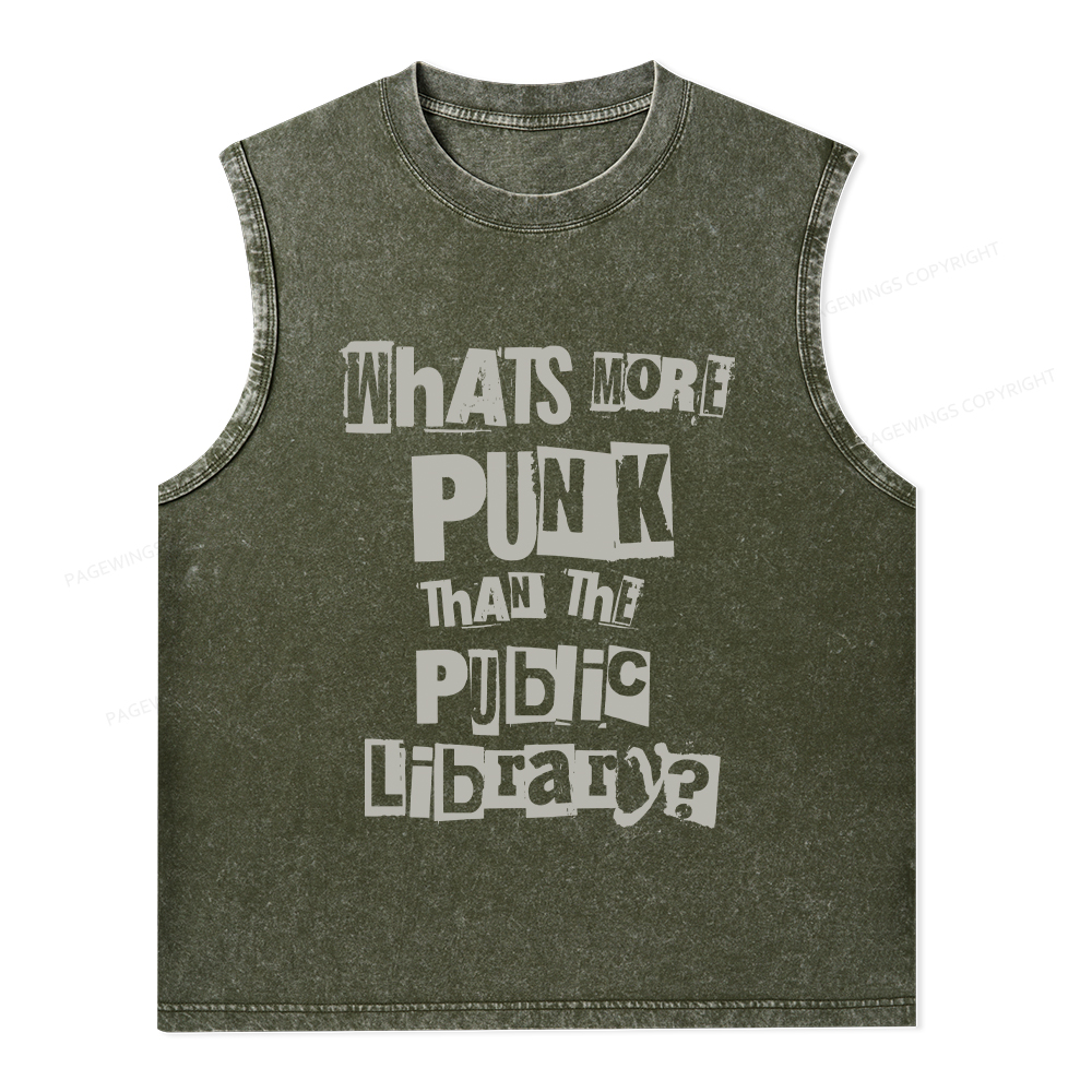 Pagewings What's More Punk Than The Public Library Unisex Washed Tank Top