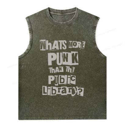 Pagewings What's More Punk Than The Public Library Unisex Washed Tank Top