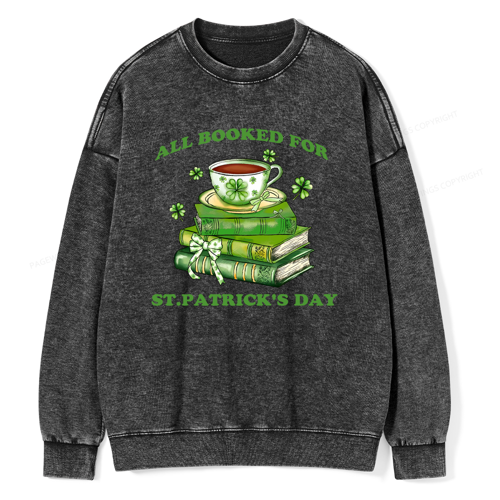 Pagewings All Booked For St. Patrick's Day Washed Sweatshirt