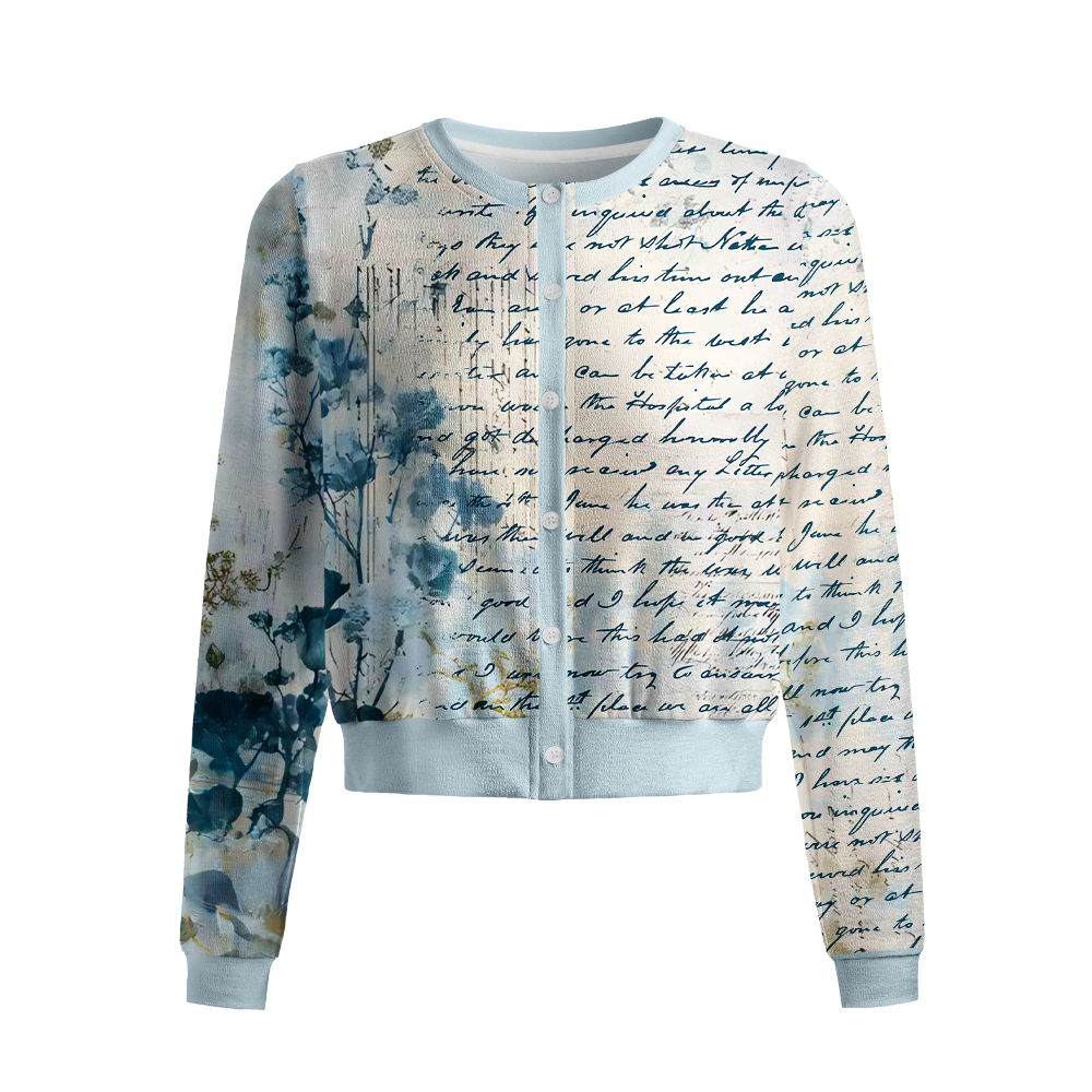 Pagewings Literature Crew Neck Cardigan Sweaters