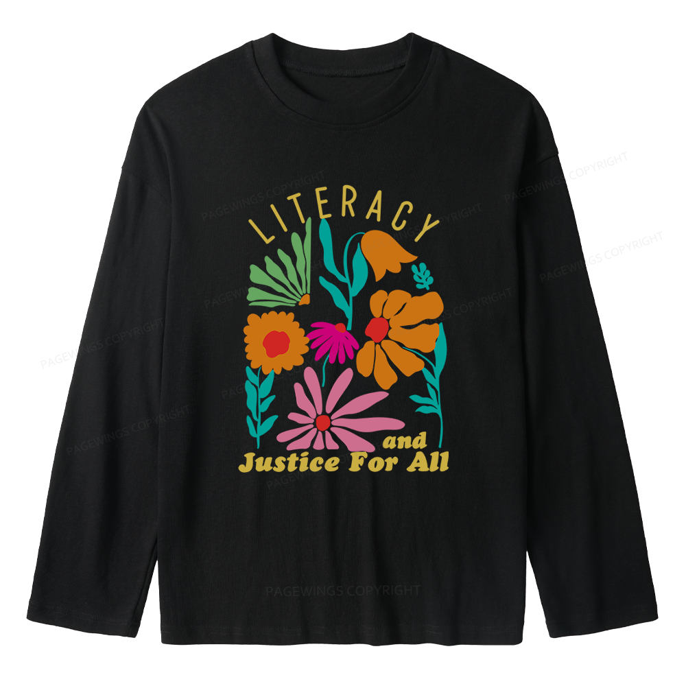 Pagewings Literacy And Justice Unisex Lightweight Long Sleeve T-Shirt