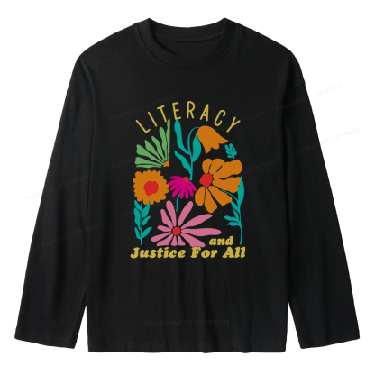 Pagewings Literacy And Justice Unisex Lightweight Long Sleeve T-Shirt