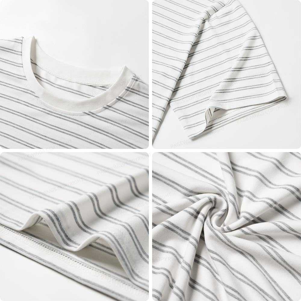 Pagewings Public Libraries Unisex Striped T-Shirt