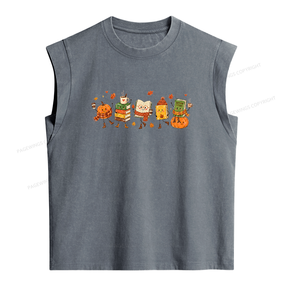 Pagewings All Booked For Fall Women's Washed Tank Top