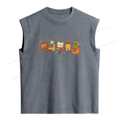 Pagewings All Booked For Fall Women's Washed Tank Top