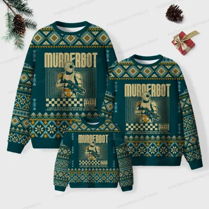 Pagewings Murderbot Unisex Ugly Knit Sweatshirt