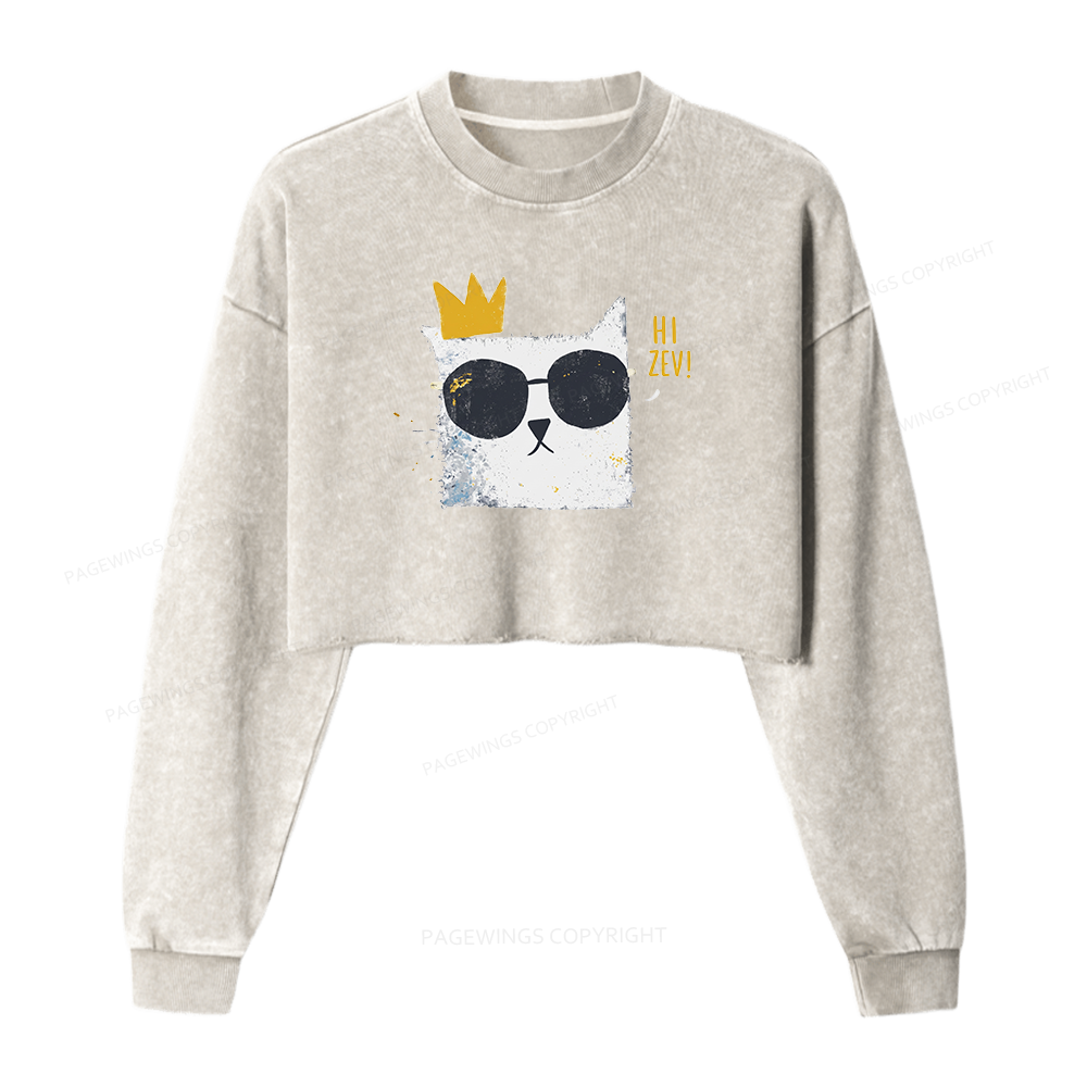 Pagewings Sci-Fi Bookish Washed Crop Sweatshirt