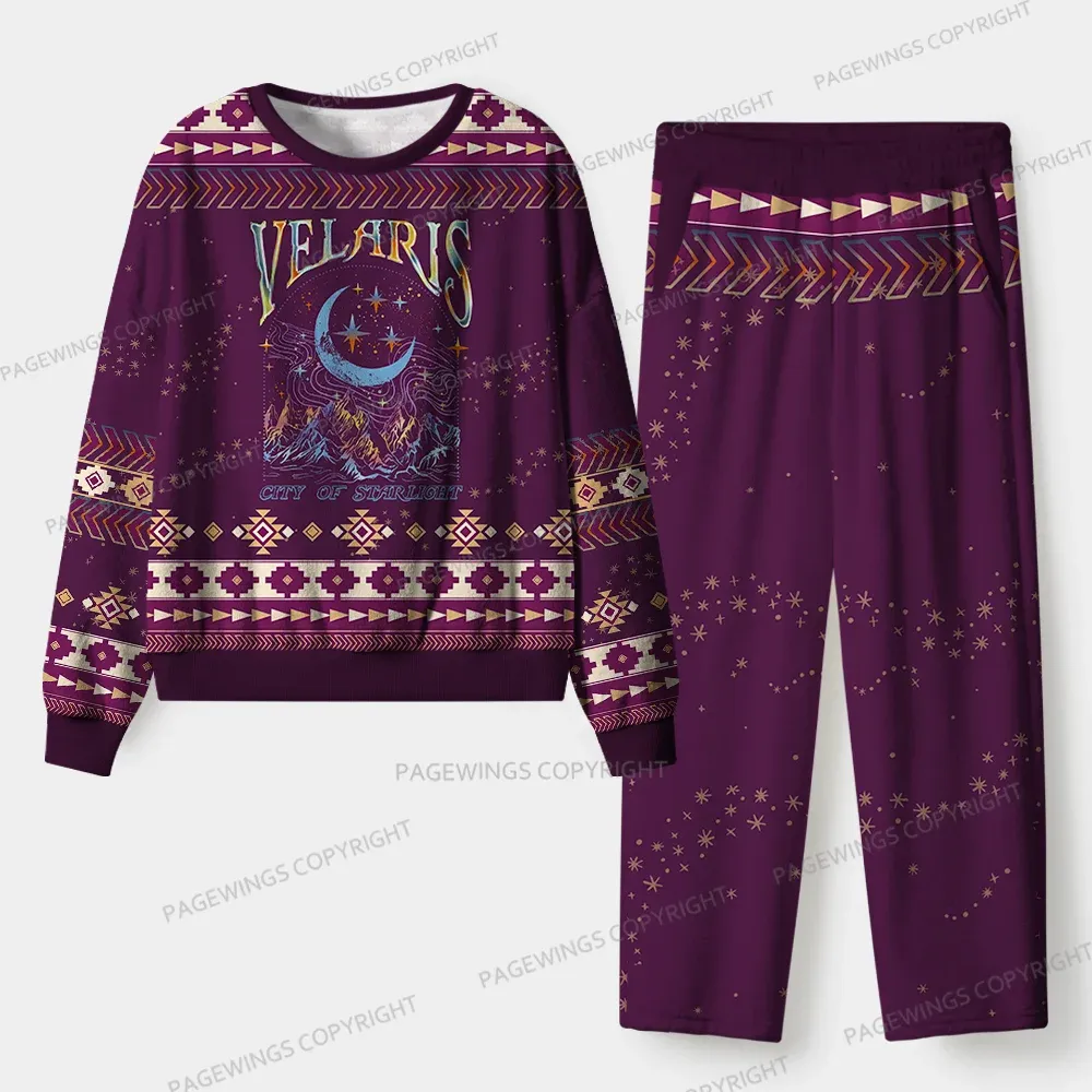 Pagewings Velaris City Of Starlight Unisex Flannel Pajama Set