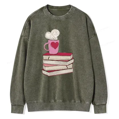 Pagewing Valentine's Day Gift for the Book Lover Unisex Washed Sweatshirt