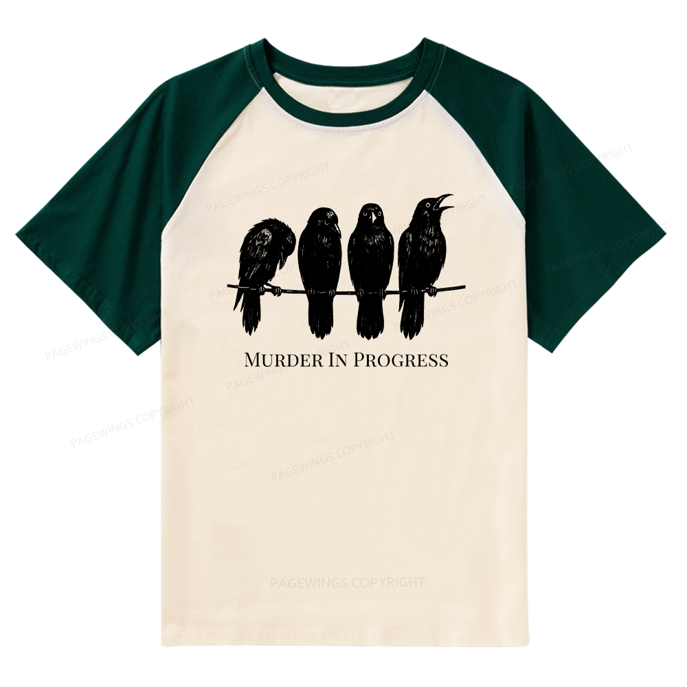 Pagewings Murder In Progress Raglan T-shirt