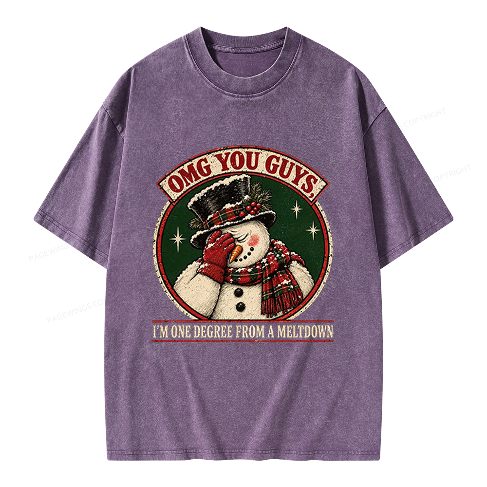 Pagewings Christmas OMG You Guys Unisex Washed T-shirt