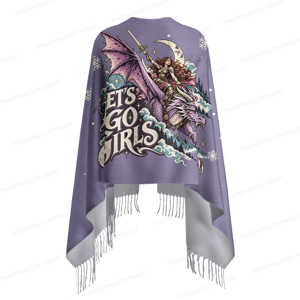 Pagewings Let's Go Girls Long Fringe Scarf