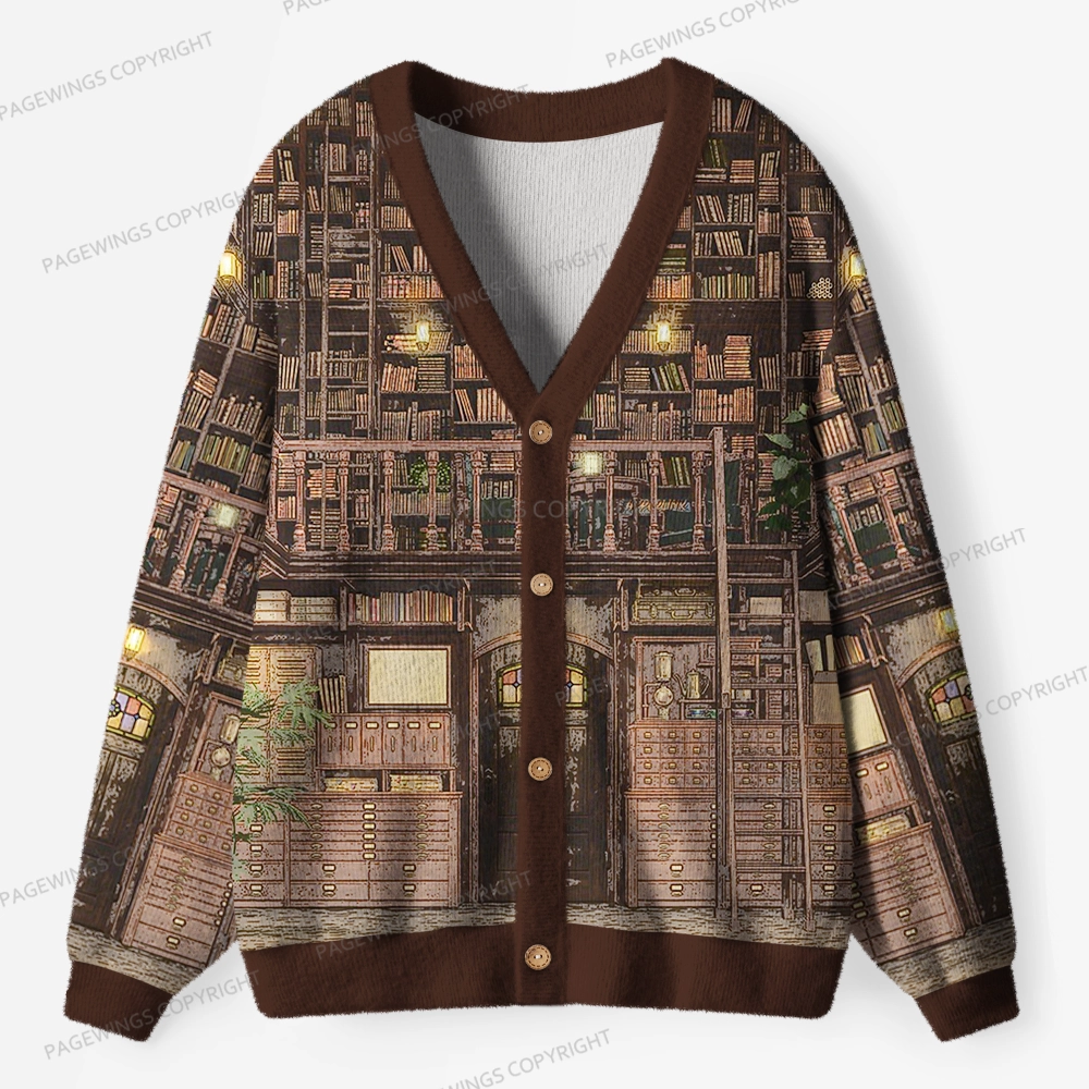 Pagewings Library Unisex Ugly Cardigan Sweaters