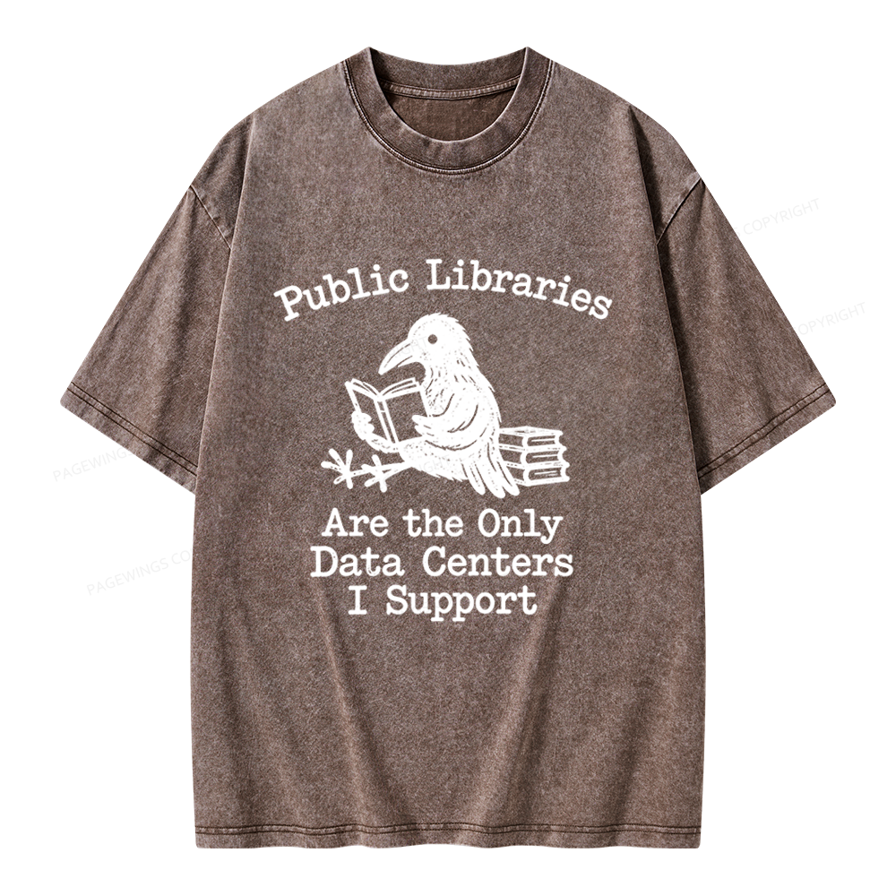 Pagewings Public Library Unisex Washed T-shirt