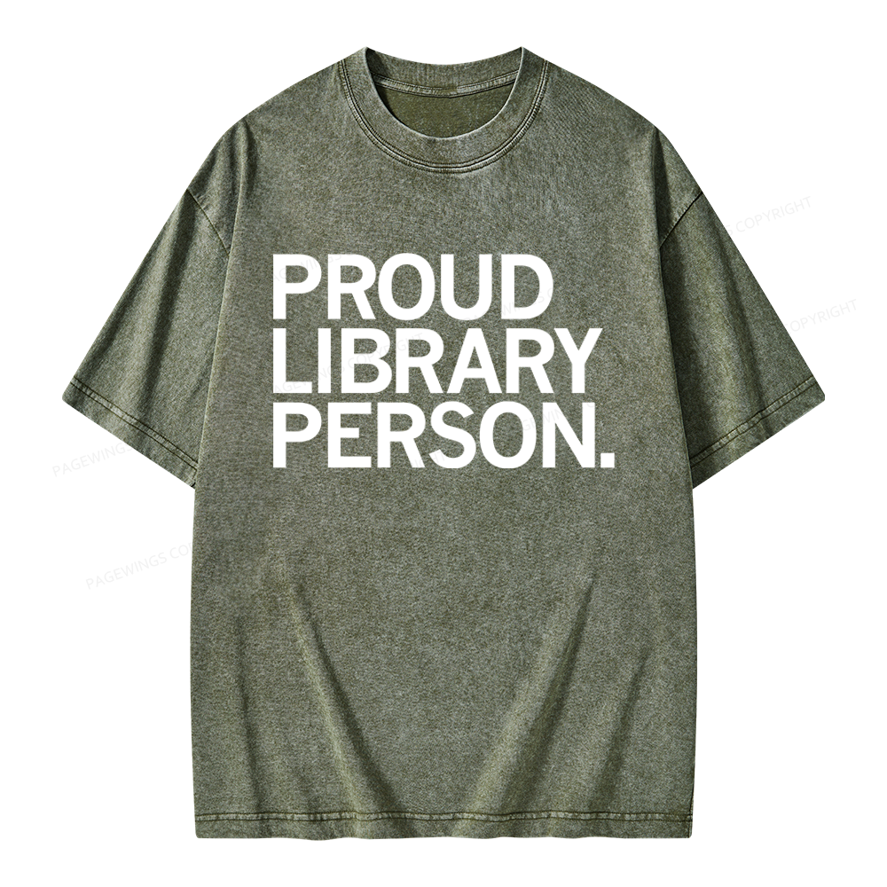 Pagewings Proud Library Person Unisex Washed T-shirt