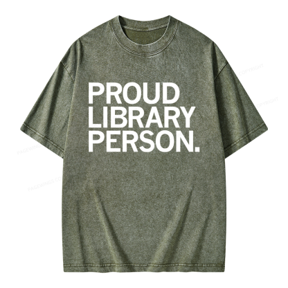 Pagewings Proud Library Person Unisex Washed T-shirt
